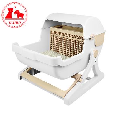 China Auto Hooded Corner Cat Litter Box Pan Tray Viable Top Entry Large with Scoop and Door Cat Litter Tray Toilet Box for sale