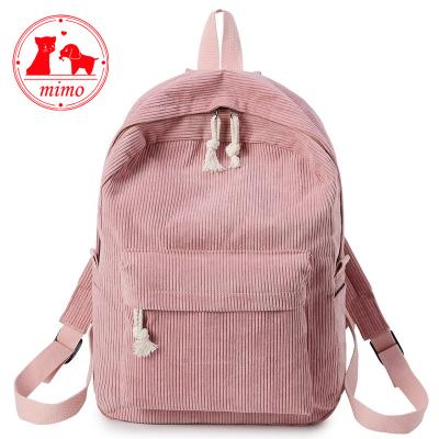 China Toto Corduroy Design School Backpack Girls Style Soft Fabric Preppy Anti-theft Backpack Female Bag For Teenager Striped Backpack for sale