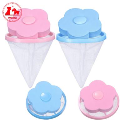 China Reusable Washing Machine Fiber Mesh Trap Bag Hair Catcher Filter Net Pocket Household Cleaning Floating Tool for sale