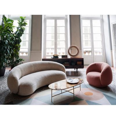 China Hot Selling Luxury Corner Sofa Living Room Velvet Fabric Sofa Curved Living Room Sofa Set Custom Furniture for sale