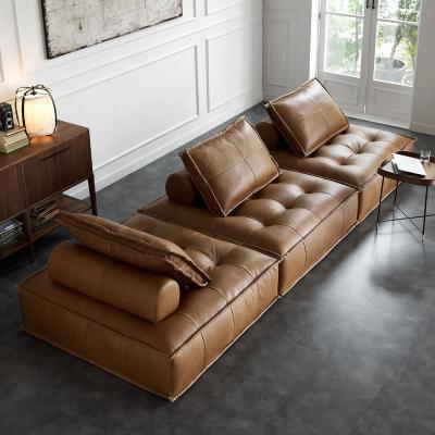 China (Size) Modern Luxury Adjustable Sofa Piece Furniture 3 Seater Leather Sectional Sofa European Style House Living for sale