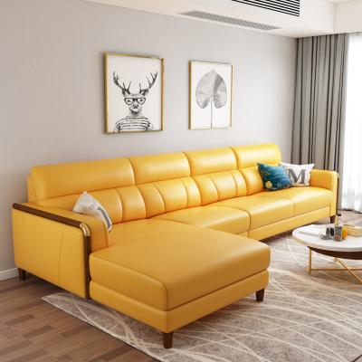 China (Other)Wholesale Adjustable L Shape Sofa Set Modern Leather Furniture Living Room Sets Leather Couch Sectionals for sale