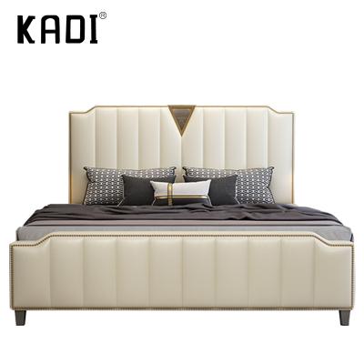 China Modern luxury queen size bed frame leather furniture storage wooden bedroom bed for bedroom furniture for sale