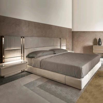 China Stocking wholesales luxury queen size bed bedroom furniture set with modern hig headborad bed frame for sale