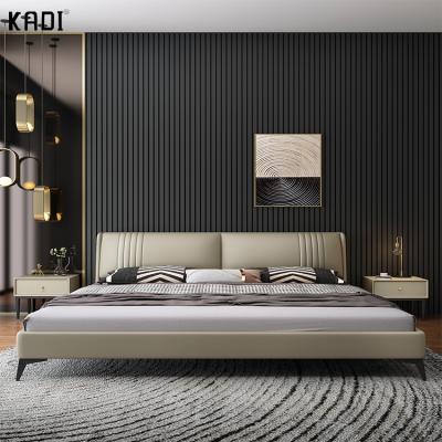 China (2021 Modern Design Other Adjustable Bedroom Furniture) Set Solid Wood Leather Bed Frame for sale