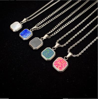 China CLASSIC Custom Design Necklace Pendant Halskett Mann Necklace Pearl Shell Lapis Green Opal Black Onyx Pendant for sale