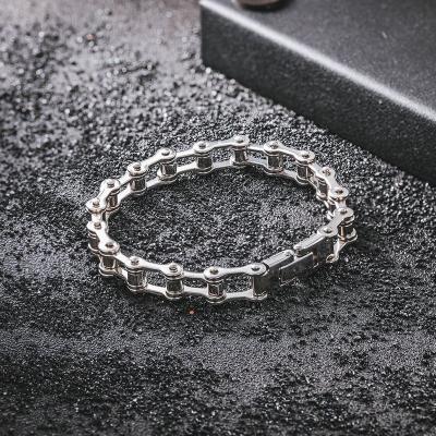 China 21CM Hip Hop Punk Bike Chain Link Bracelet Brazalete Acero Inoxidable Pulsera De Disenador Para Hombre for sale