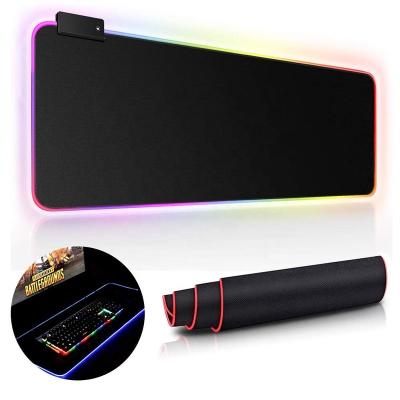 China Large Comfortable RGB Gaming Mouse Pad, Oversized Extended Led Mousepad, Computer Keyboard Pad Non-Slip Mat for sale