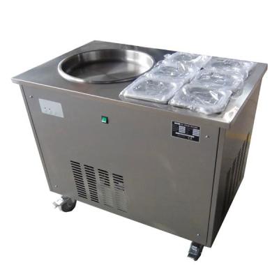 China Stirring Fry Fruit Yogurt Fried Ice Cream Rolls Machine/ Single Pan with 6 Cooling Tanks for sale