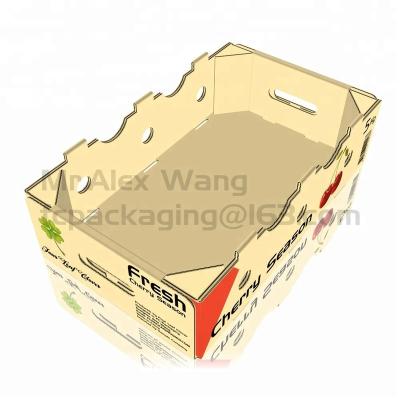 China Recyclable Flexo-Printing Cold Storage Strength Packaging 20kg Cherry Tray Cardboard for sale