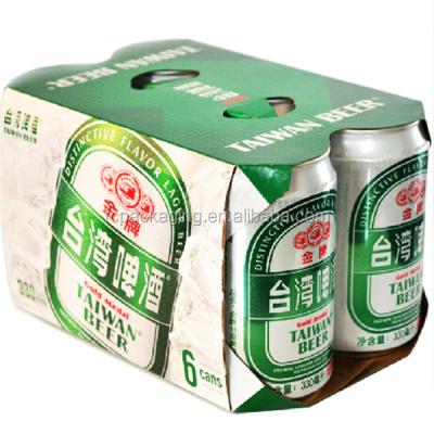 China Recyclable Logo Custom Cardboard Six Box 6 Portable Wholesale Pack Beer Carrier Kraft Paper Canned Beverage Holders for sale