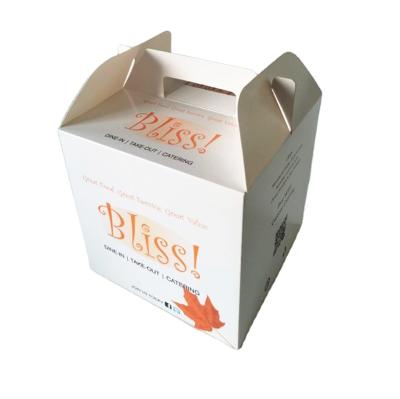 China Recycled materials take out packaging box cardboard take away food box custom delivery paper food packaging box with custom logo for sale