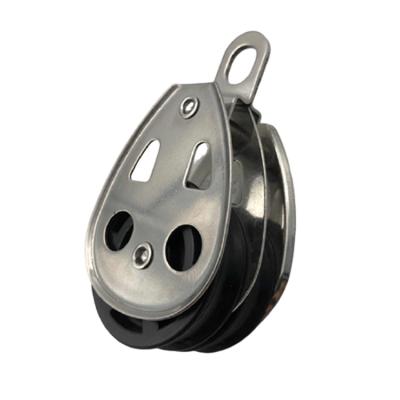 China Less Effort Marine Double SS304 Or SS316 Mini Nylon Pulley Block Pulley Block 45mm for sale