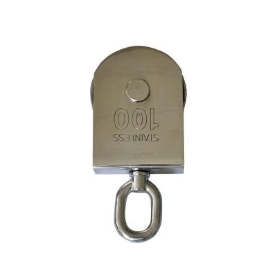 China Stainless Steel Single Block Single Pulley Strightforward Climbing Small Swivel Pulley for sale