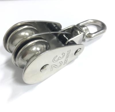 China The Wear Resistance Corrossion Factory Hot Sale Stainless Steel Wire Rope Double Pulley Block For Boat Hardware for sale