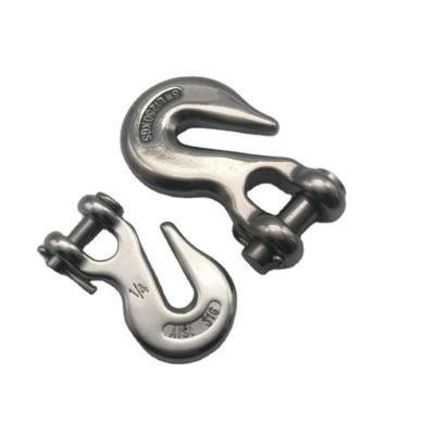 China Free Sample 304 Stainless Steel 316 Clevis Grab Hook Durable Wear Resistant Marine Lifting Hook Manufacturer Rust for sale