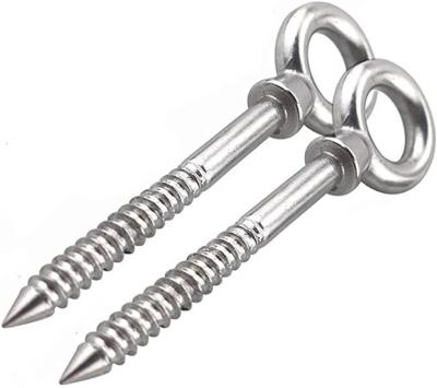 China Supplier hot sale stainless steel eye bolt screw round with thread eye screw wood hook for sale