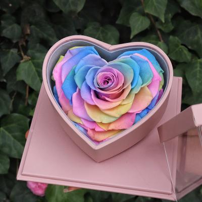 China Valentine's Day Gift Anniversary Gift Sale Rose Gift Giant Heart Whole Shape Preserved Mounted In Eternal Punk Box Flower Gift For Girlfriend for sale