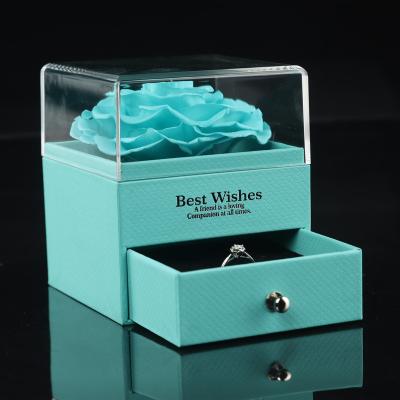 China Wholesale Luxury Ecuador Gift Jewelry Box Birthday Gift Valentine's Day Gift With Eternal Eternal Eternal Flora Preserved Rose Blume Flower for sale