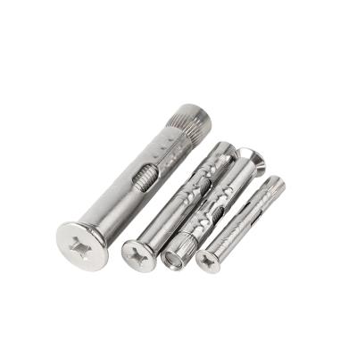 China 304 316 Stainless Steel Round Cross Recessed Flat Head Expansion Bolt Door Window Built In Sleeve Anchor for sale