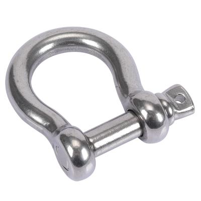 China 304 316 Heavy Industry Stainless Steel Hardware Rigging 304 316 Hardware Screw D Bow Shackle Pin U Shaped Shackle for sale