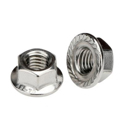 China Retail industry iso4161 stainless steel whistles 304 316 serrated flange nut flange lock nut for sale