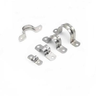 China General Industry Stainless Steel Half Pipe Saddle Clamps Two Hole Pipe Strap for sale