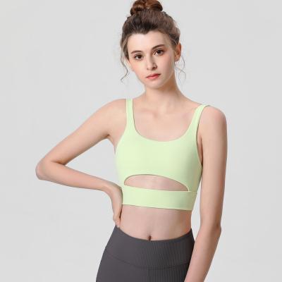 China Breathable High Quality Fitness TracksuitGym Running Crop Top Gathered Sports Yoga Bra for sale