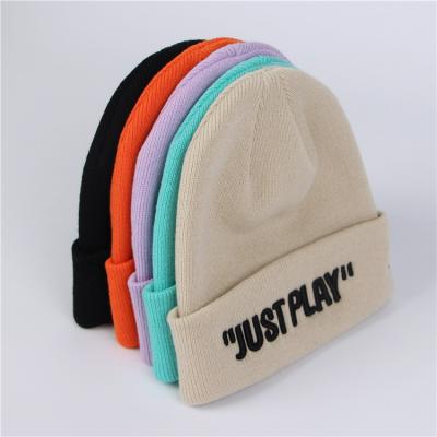 China JUST GAME Custom Made COMMON New Design Fashion Comfortable Embroidered Knitted Beanie Hat Unisex for sale