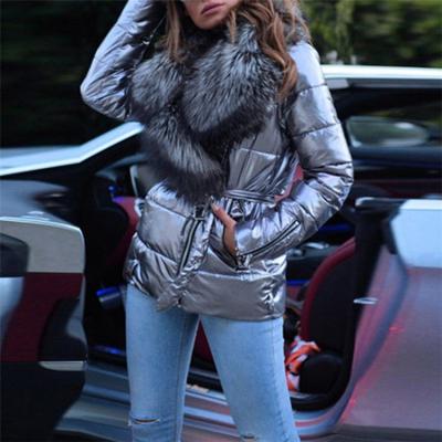 China Anti-wrinkle High Quality Trend Ladies Casual Winter Coats Big Long Hair Collar Sheath Stripper Jacket for sale