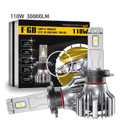 China led headlight NEW 110W 24000LM 6000K GXP CHIP F60 H7 led 9006 h4 h8 h9 h11 9005 motorcycle light fog light car led headlights for sale