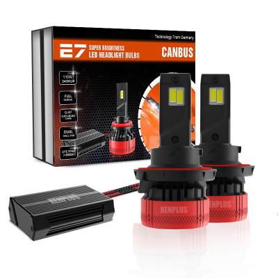 China Car High Low Head High Power E7 H13 12V 55W 12000LM 6000K Full Lamp Canbus Led Headlight Bulbs for sale