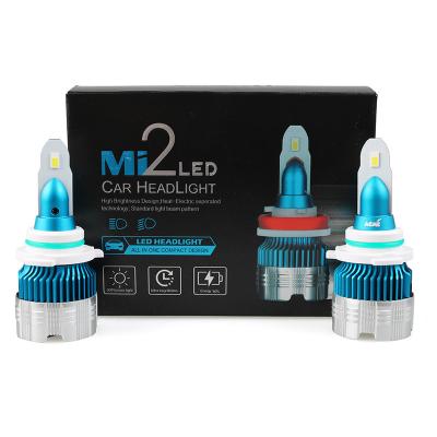 China 2020 Newest Univeral Automobiles MI2 LED Headlight Eutectic Chip 12v 60W 12000LM 6500K 360 Degree Car LED Headlight Bulbs for sale