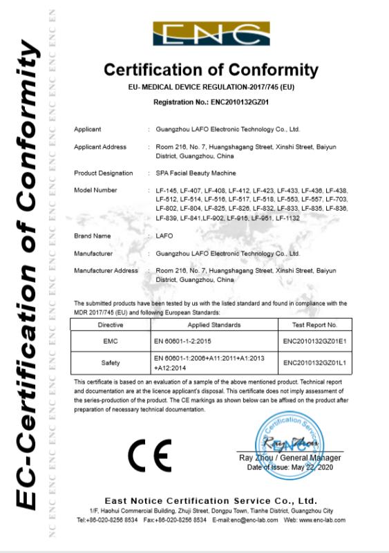 CE - Guangzhou LAFO Electronic Technology Co., Ltd.