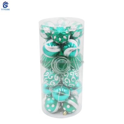 China Other New Year Custom Christmas Ball 5 - Design Pack With Transparent Plastic Cylinder for sale