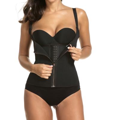 China Antibacterial Zipper Body Slimming Shapers Women Sweat Waist Trainer Vest for sale