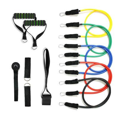 China Wholesale 11pcs Latex Chest Expander Yoga Fitness Training Stretch Rope Resistance Training Bands for sale