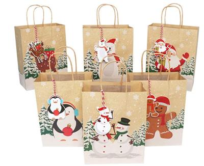 China High Quality Wholesale Christmas Gift Bags Xmas Gift Bag Paper Bag Christmas Treats Bags for sale