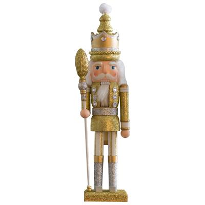 China Eco Friendly 42cm Gold King Nutcracker Soldier Christmas for sale