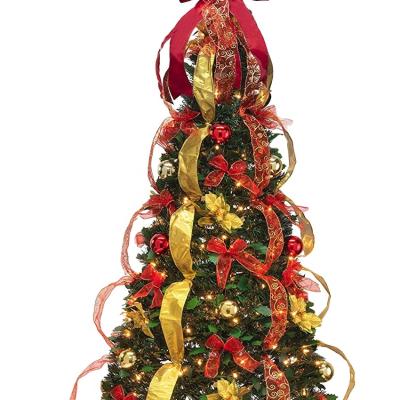 China PVC With Leaves Spiral Christmas Tree Pop Up Christmas Tree for sale