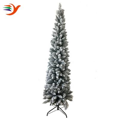 China Thin Christamas Home Decoration 7ft PVC Snow Flocked Christmas Tree for sale