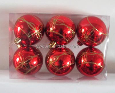 China Shinny / Powder Coated 6 Cm Christmas Baubles Paint Christmas Ornaments Red xams Balls for sale