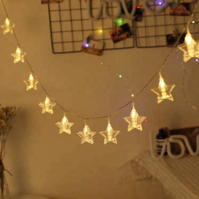 China Outdoor Battery Power 40 LED Photo Clip String Light Indoor Star Shaped Led Chasing Christmas Lights for sale