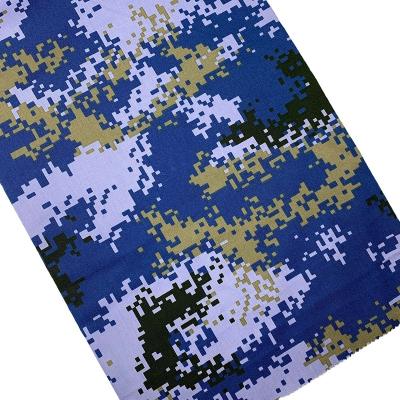 China Blackout TC CVC 60 Cotton 40 Polyester Twill Cotton Digital Blue Ocean / Urban Camouflage Military Fabric for sale