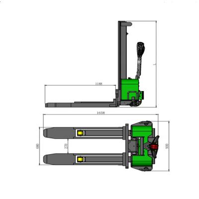 China Hotels Sharefer 1000kg 1ton Light Duty 2 Stage Mast Self Loading Electric Stacker Price for sale