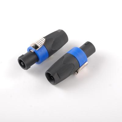 China Professional Audio Speaker Moistureproof Connector Brigtht Color NL4 4 Pole Blue Plug Speakon Male Connector for sale