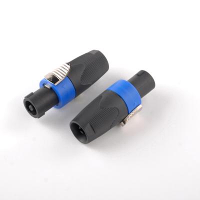 China Moisture Proof Speaker Connector Brigtht Color NL4 4 Pole Blue Speakon Audio Plugs Male Connector for sale