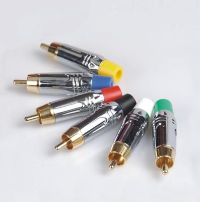 China audio & Video Join OEM Gun Nickel Gold Plug Audio Video RCA Male Adapter Custom Colored Rubber Connector for sale