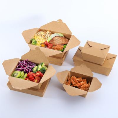 China Recyclable Kraft Paper Fast Food Paper Box Packing Box Takeout Chicken Cuts Paper Box for sale