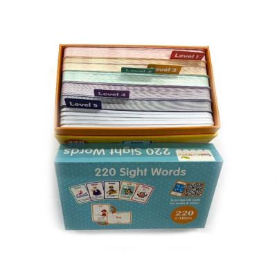 China Wholesale Customized PVC Kids Paper Word Learning Cognitive Cards With Custom Packaging Logo for sale